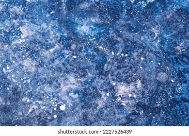 Abstract art background navy blue and white colors. Watercolor painting on canvas with soft sapphire gradient. Fragment of artwork on paper with waves pattern. Texture ultramarine backdrop. - Shutterstock ID 2227526439