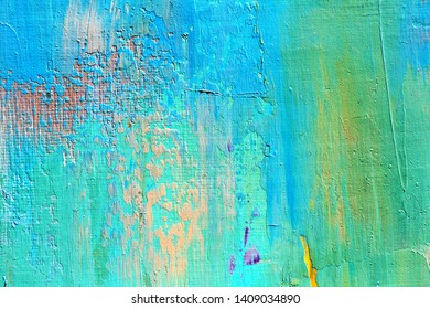 Abstract Art Background. Oil Painting On Canvas. Color Texture. 