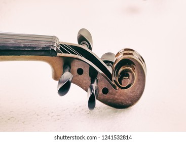 The abstract art design background of Scroll and Pegbox of violin,blurry light around