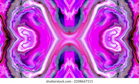 Abstract Art Paint Ink Colors Mixing Kaleidoscope Psychedelic Pattern - Shutterstock ID 2338667111