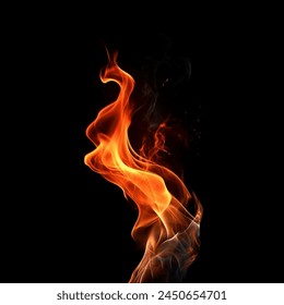 Abstract Art of Smoke and Flames: Dynamic Movement and Intense Colors Against a Dark Background - Powered by Shutterstock