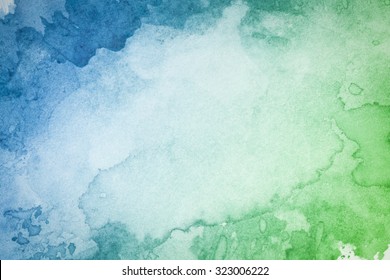 Abstract artistic green blue watercolor background