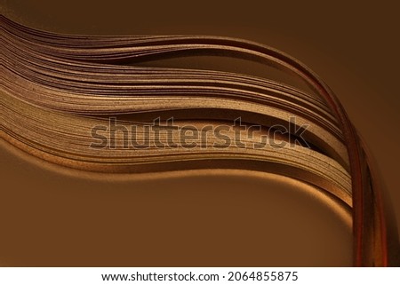 Abstract backgound. Gold (bronze) wave on dark brown.