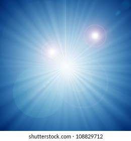 Abstract Background Of Blue Star Burst