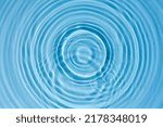 Abstract background, blue water texture with round ripples, close up