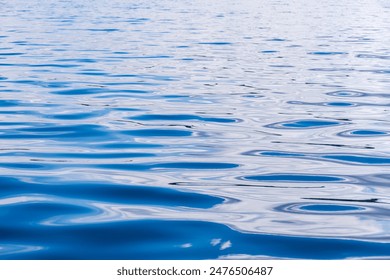 Abstract background with blue waves and natural ripples on the water. The rich dark blue color of river, lake or sea water. The water surface. - Powered by Shutterstock