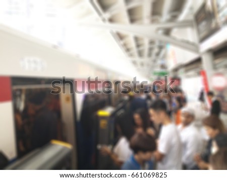 Abstract background blur sky train.