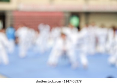 Abstract Background Blurred Many People In Taekwondo Stadium