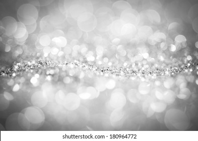 Abstract background bokeh black silver diamond  and effect lighting for design