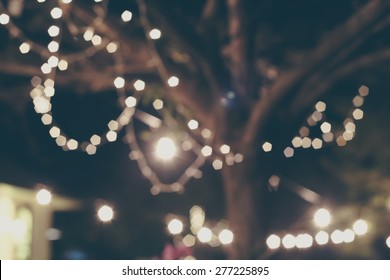 Abstract Background With Bokeh Defocused Lights And Shadow, Blurred Lights , Party Lights