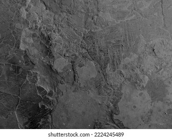 Abstract Background Of Broken Concrete Floor With Noir Effect, Sht At High Angle