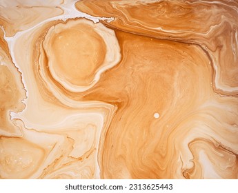 Abstract background of brown emulsion paint. Waves, wavy lines, ragged structure. Paint brush, worn. Colored grunge texture. Abstract fluid acrylic painting. Modern art.  - Powered by Shutterstock