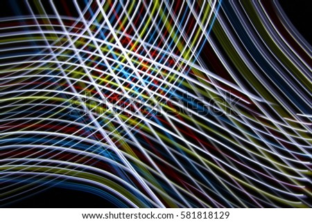 Abstract background of bulb light trails on long exposure shot.
