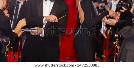 abstract background with celebrities and red carpet
