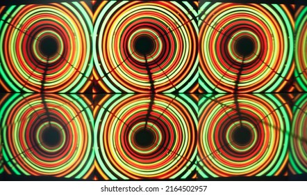 abstract background - colored circles with reflection, vintage