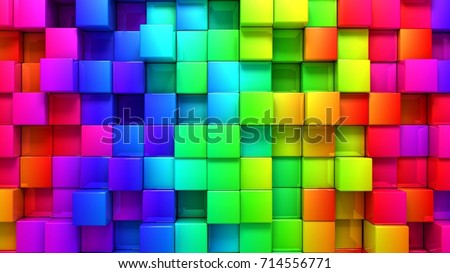 abstract background of colored cubes