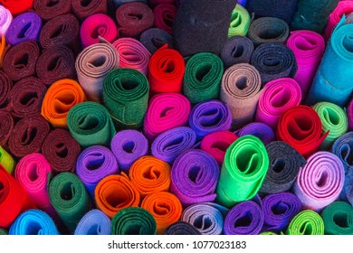 Abstract background, colorful felt rolls - Powered by Shutterstock