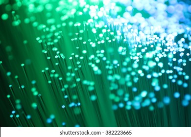 Abstract background Colorful optical fiber in green