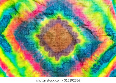 Abstract Background Colorful Tie Die Pattern On Cotton Fabric