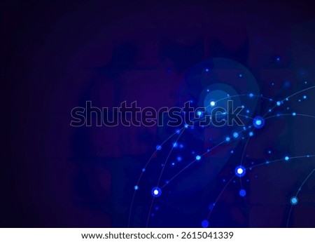 Abstract background with connected lines and dots on a dark blue background