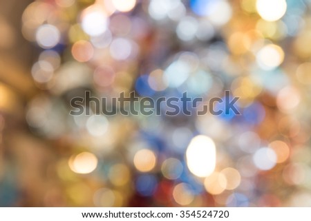 Abstract Background of Defocused Lights of decorations from Christmas Store in Hanoi, Vietnam. Blur Light, Out of Focus, Bohek, Night Light, Holidays light
