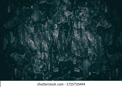 Abstract Background For Design. Background Like Slice Of Wood Timber Natural In Dark Turquoise Colors. Beautiful Texture For Designers. Original Mysterious Background.