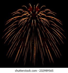 abstract background of explosion line of firework in closed-up on dark sky.