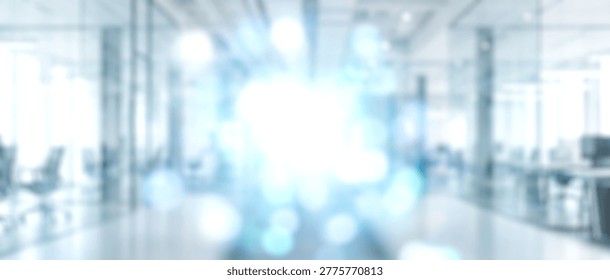 An abstract background featuring a bright light burst and bokeh effects in a modern, blurred office building setting, conveying a sense of innovation and technology.