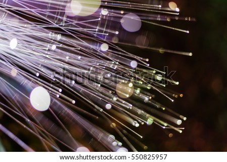 Abstract background fiber optics close up, computer communication technology