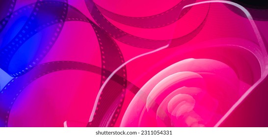 abstract background with film strip.colorful abstract cinema background with film strip - Shutterstock ID 2311054331