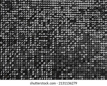 Abstract background with flickering and glittering silver metallic particles or sequins on the wall. - Shutterstock ID 2131136279