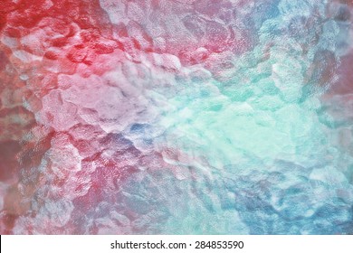 Abstract Background From Frosted Glass Texture (Ocean Blue And Red)