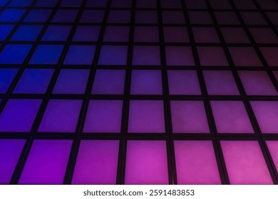 Abstract background with a geometric pattern of glowing squares in purple and blue tones for modern designs. - Powered by Shutterstock - Get 15% off with code: PIKWIZARD15