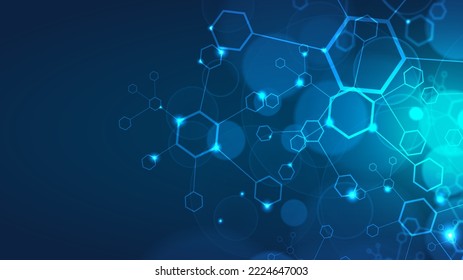 Abstract background hexagon network technology 