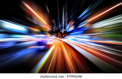 Abstract Background Of High Speed Traveling In City