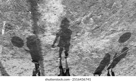 Abstract background of human shadows in the field