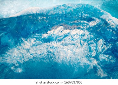 the abstract background of ice structure. blue transparent ice shape