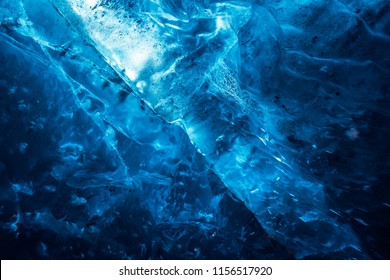Abstract background of ice texture from ice cave in winter iceland