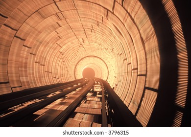 abstract background light waves in deep tunnel