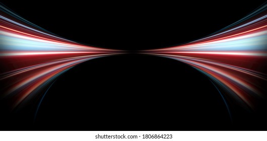 Abstract Background Of Long Explosure Tale Light On Black ,Technology Backgroud