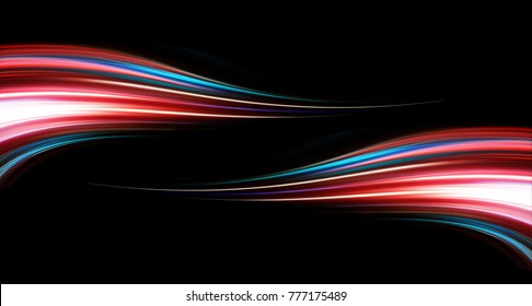 Abstract Background Of Long Explosure Tale Light On Black ,Technology Backgroud