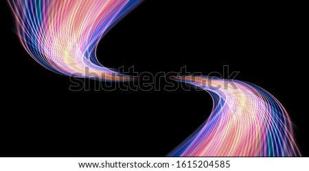 Abstract background of long explosure tale light on black ,Technology backgroud