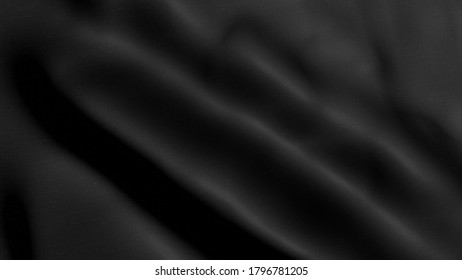 Abstract Background Luxury Cloth Or Liquid Wave. Black Flag Pattern On The Fabric Texture. Blck Fabric Texture For Background.