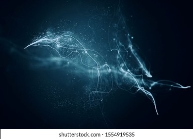 abstract background motion of particles in a vacuum.