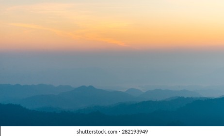 Abstract Background With Mountain In Sunrise, Soft Focus