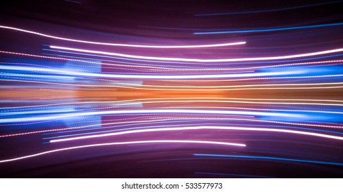 Abstract background of night light on street , long exposure shot - Shutterstock ID 533577973