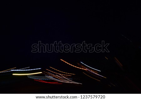 Abstract background of night light on street , long exposure