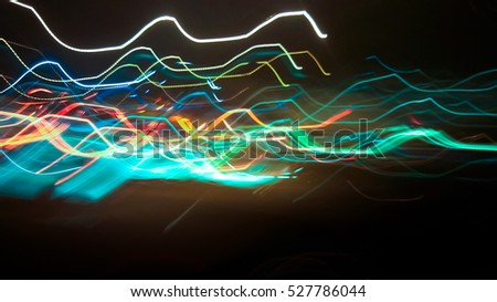 Abstract background of night light on street , long exposure shot