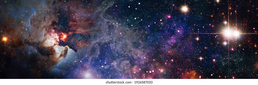 abstract background with night sky and stars. Panorama view universe space shot of milky way galaxy with stars on a night sky background. Elements of this Image Furnished by NASA
