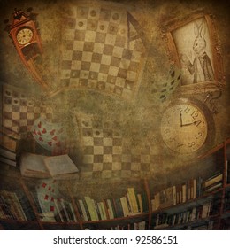 Abstract background to the novel Alice in Wonderland.